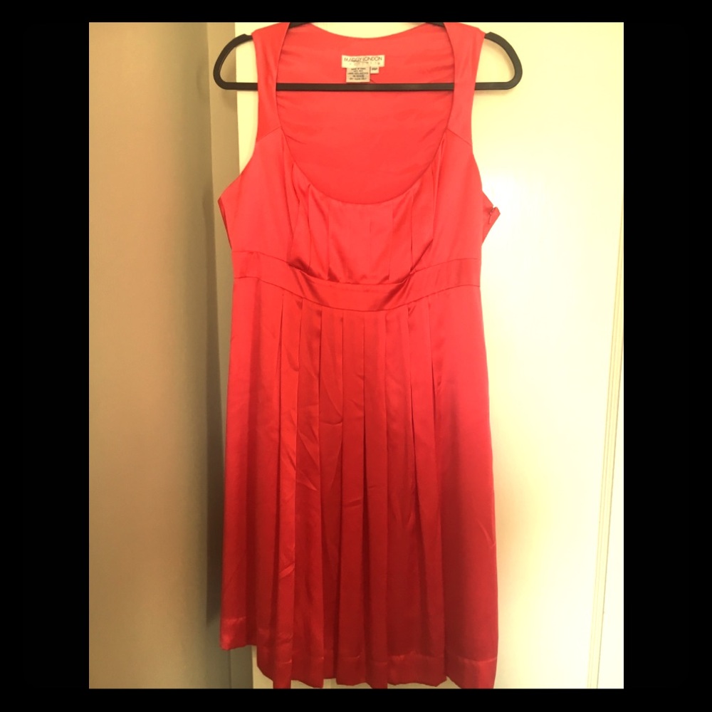 Coral silk Maggy London dress